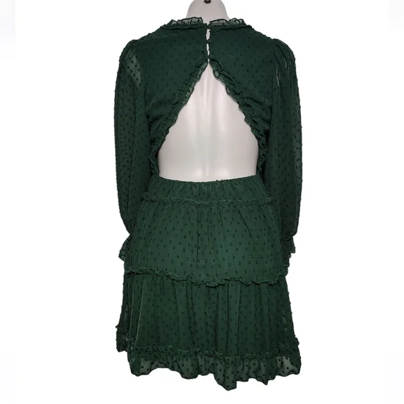 Justify Green Swiss Dot Ruffled Dress Size Medium Fairycore - Picture 4 of 9